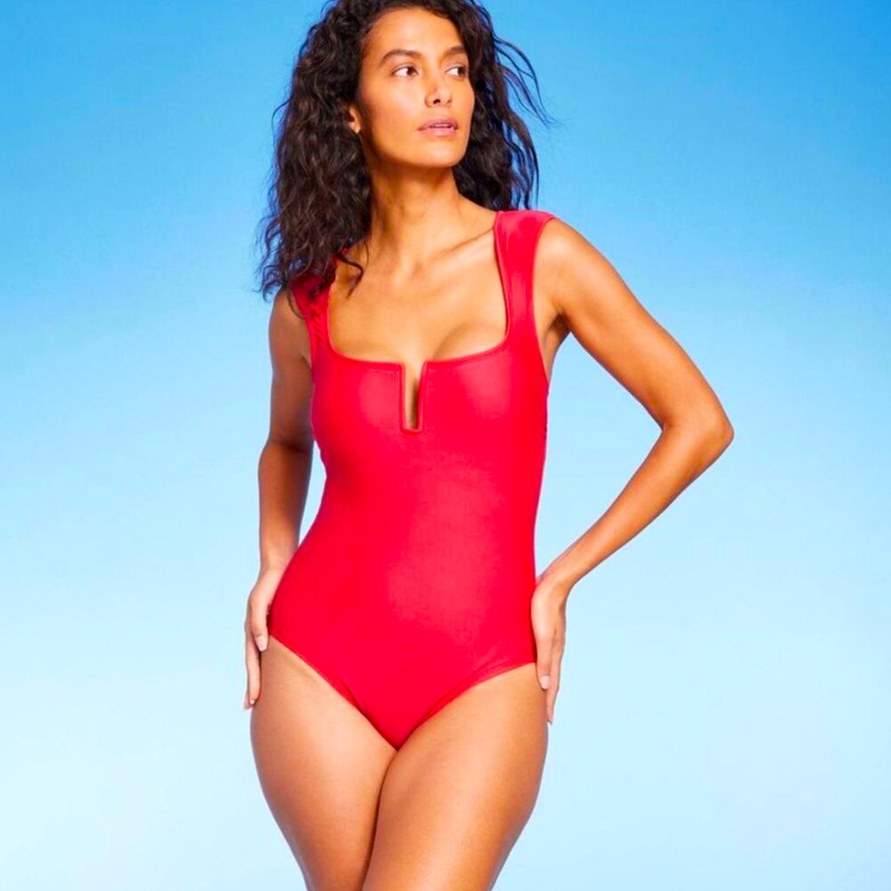 Kona Sol Red One Piece Swimsuit, Size XL